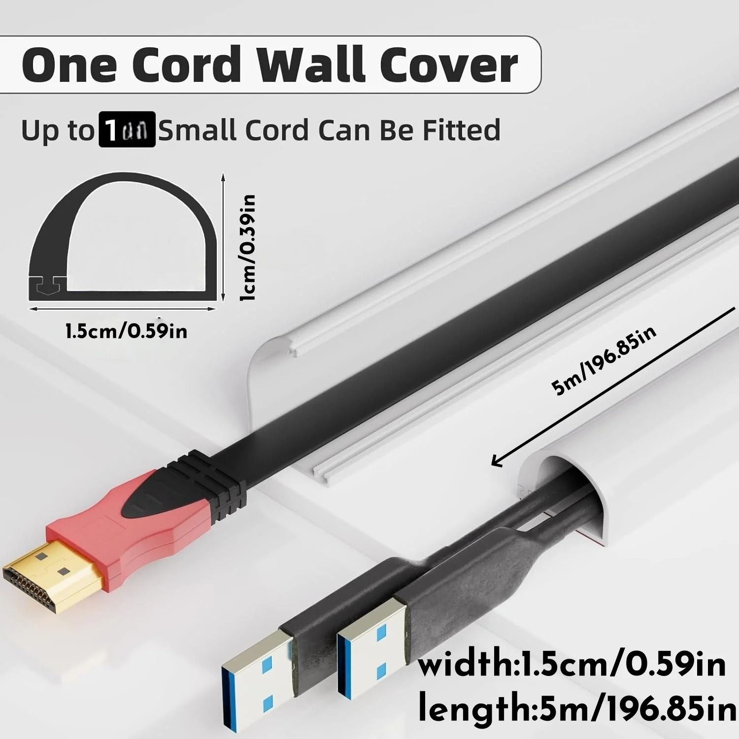 Invisible Adhesive Cable Raceway Soft Cord Protector for Walls