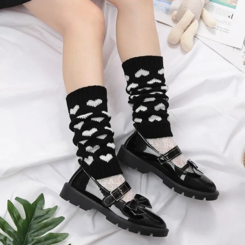 Y2K Heart Motif Japanese Lolita Leg Warmers