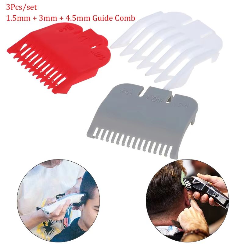 3 Piece Hair Clipper Guard Set 1.5mm (1/16 in), 3mm (1/8 in), 4.5mm (3/16 in) for Wahl Trimmers