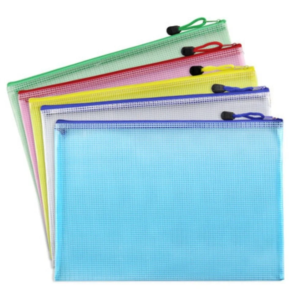 Waterproof Zipper Paper File Folder Document Bag for Students Office Supplies