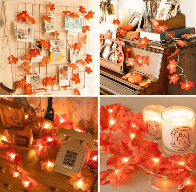 Maple Leaf LED Fairy String Lights