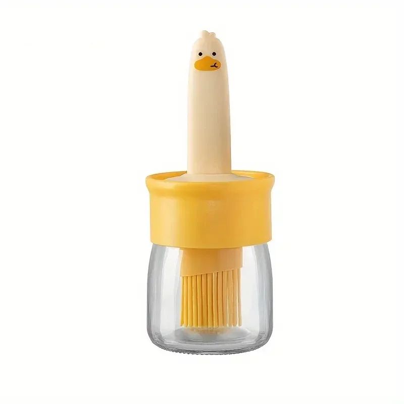 2-in-1 oil dispenser bottle with brush, Heat-Resistant Silicone Basting Brush & Mess-Free cooking oil bottle