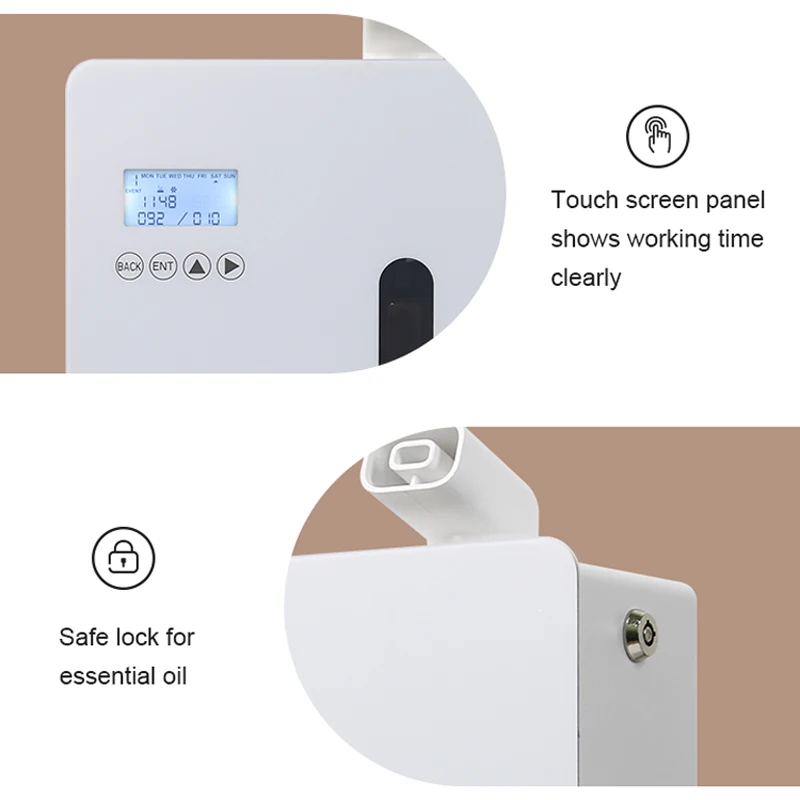 Wall Mounted Essential Oil Diffuser Hotel Aroma Diffuser, Smart Bluetooth HVAC Scent Machine Home & Office Freshener