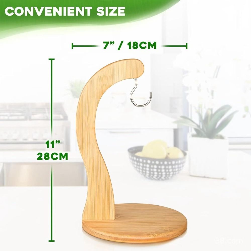 Space-Saving Wooden Banana Holder with Hanging Hook, Keep Your Fruit Fresh