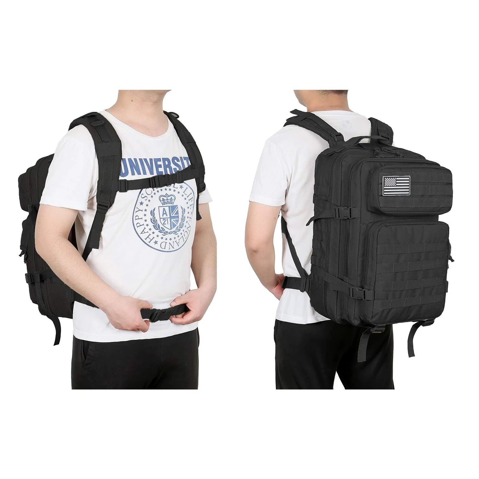 45L Tactical Backpack Molle Assault Pack Hiking Camping Bug Out Bag