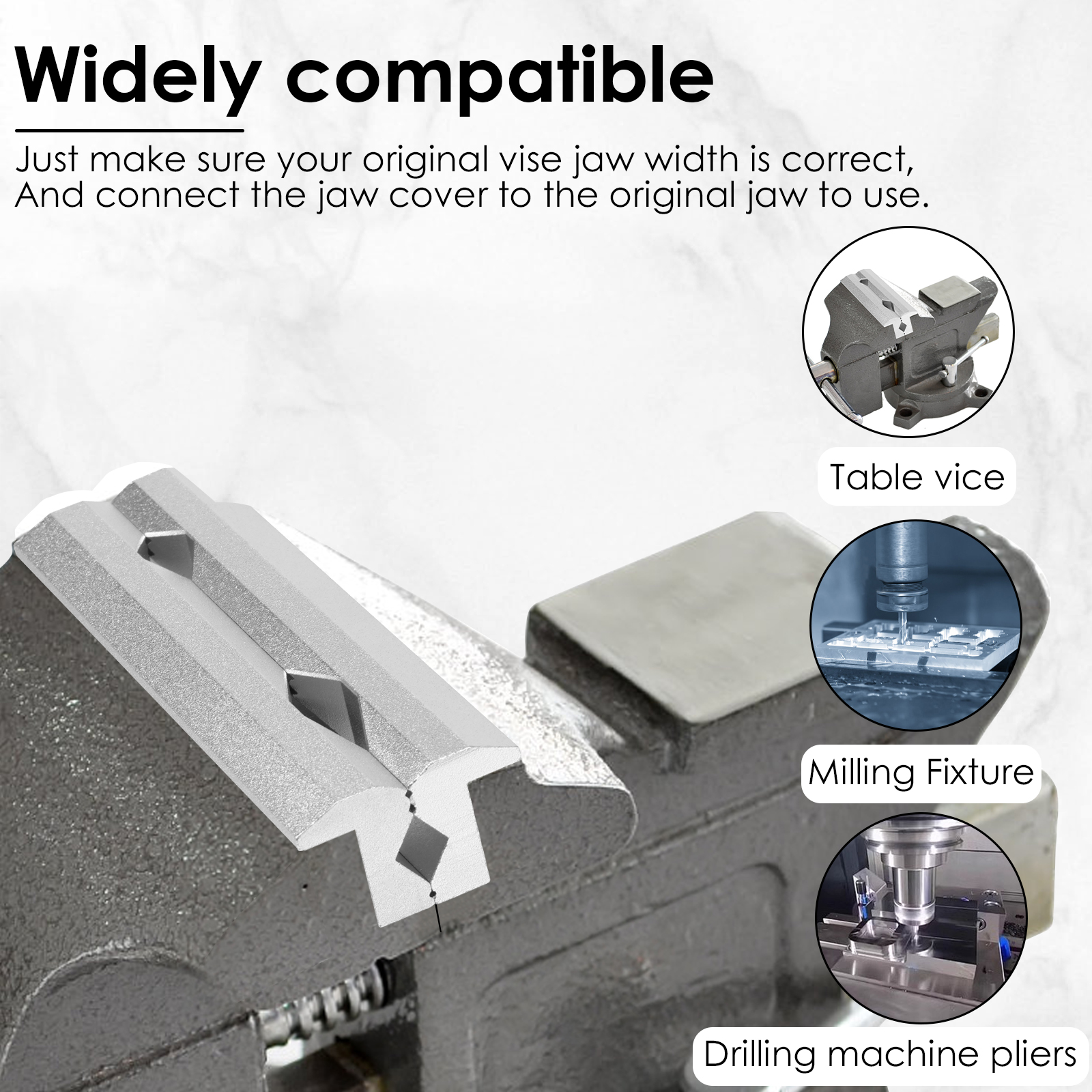 Type Vise Jaws Aluminium Alloy Fixture, Magnetic Vice Jaws, Multi Purpose Protectors for Plumbing DIY Making