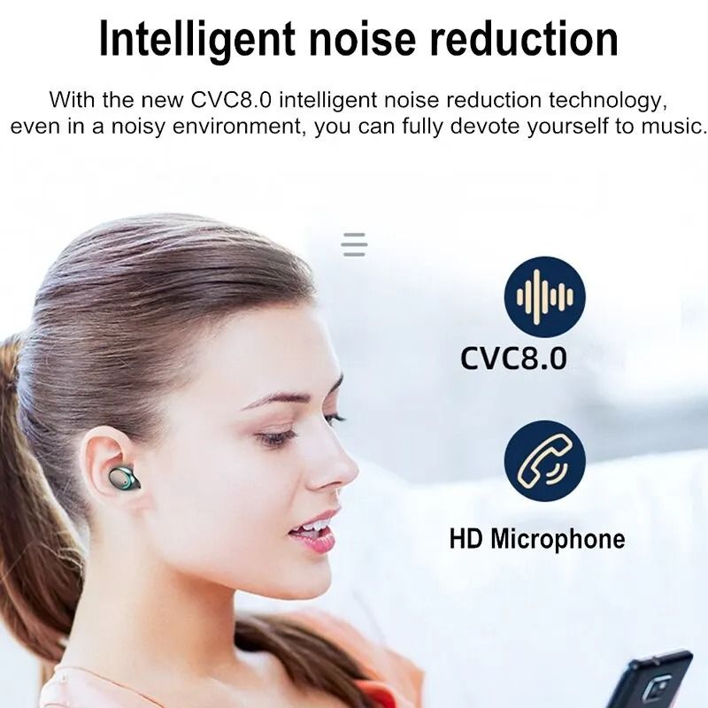 Wireless Bluetooth Earbuds with LED Display Waterproof TWS Headphones