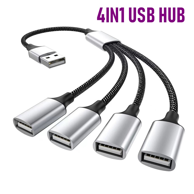 USB Cable Splitter HUB, Phone Charger Power Adapter, OTG Expander Docking for Laptop Computer and Device Charging