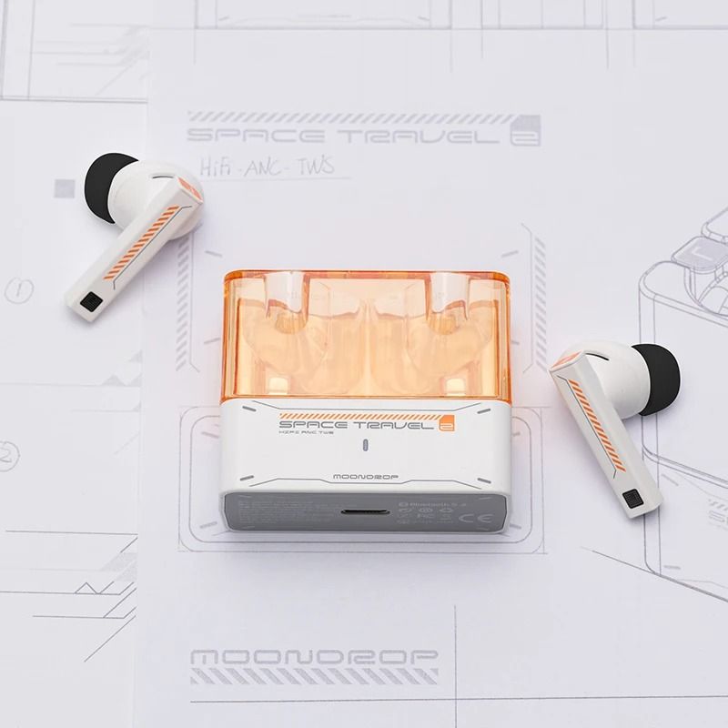 Moondrop Space Travel 2 Wireless Bluetooth Earphones with Active Noise Cancelling and Low Latency Game Mode