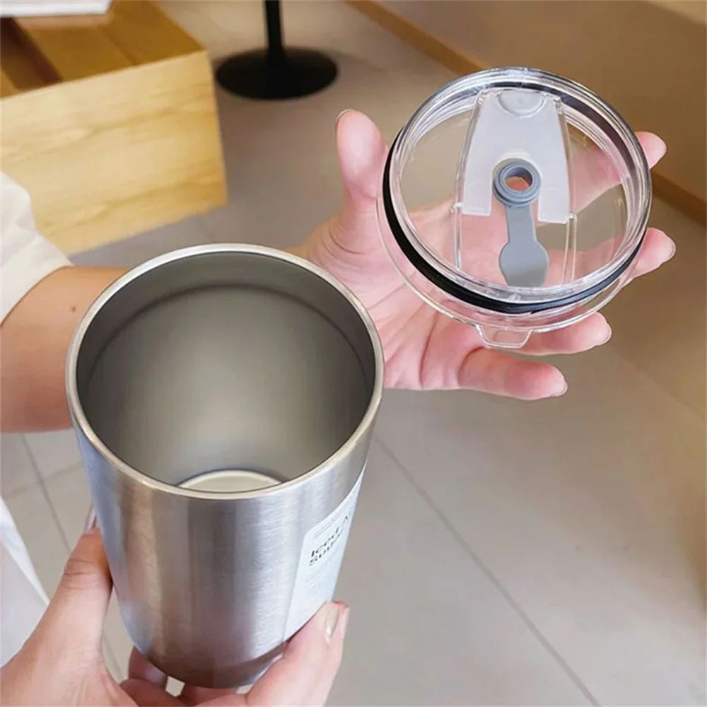 304 Stainless Steel Insulated Thermos Cup with Straw – Leakproof Vacuum Travel Coffee & Water Bottle
