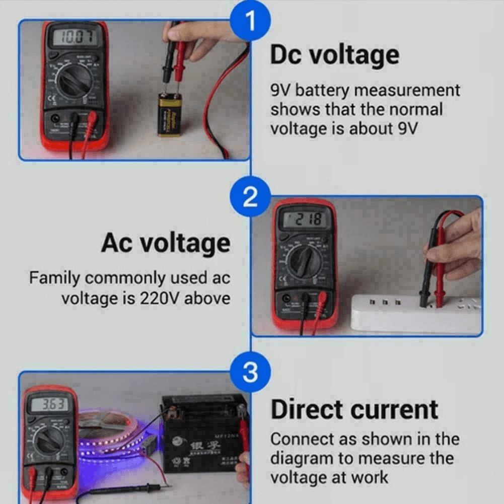 Digital Multimeter Voltmeter Ammeter Ohmmeter Tester with Backlight