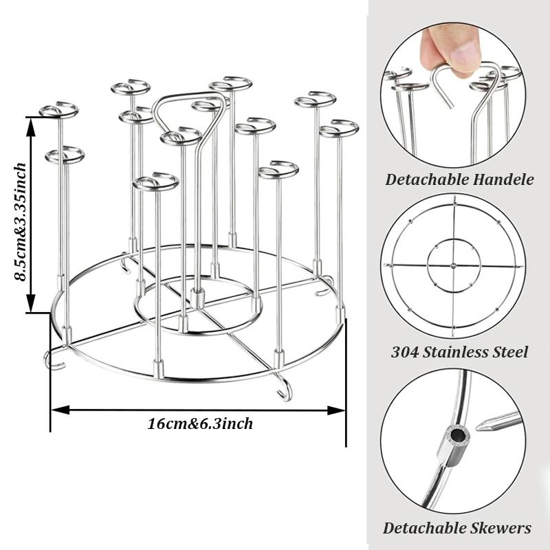 12 Piece Stainless Steel BBQ Skewers Set Air Fryer Kebab Skewers