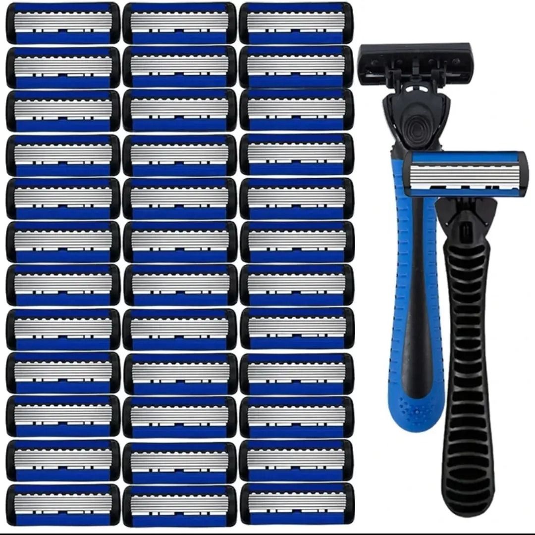 Six Layer Razor Blade Mens Stainless Steel Clean Shaving Water Washed Razor