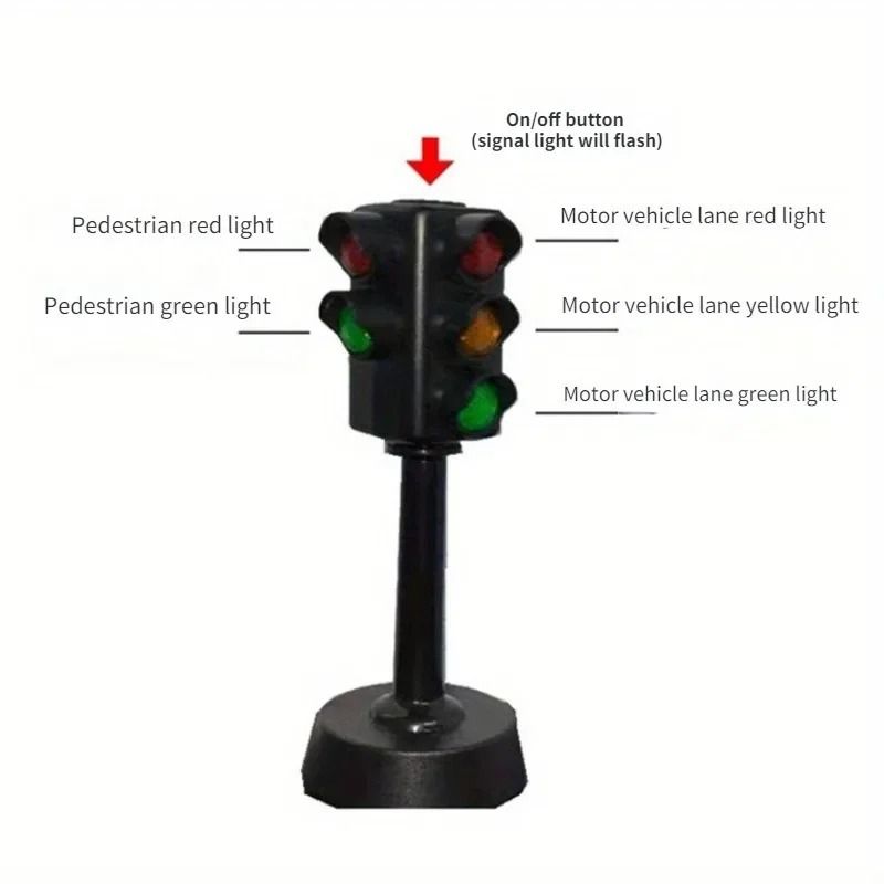 Kids Traffic Light Toy Educational Mini Traffic Sign Set