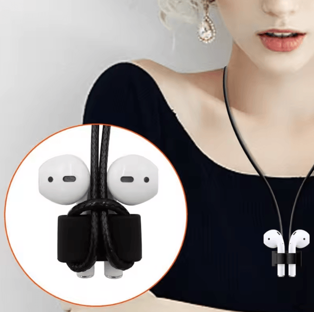 Silicone AirPods Holder Clip with Anti-Lost Hook Stand Compatible with Apple Watch and Wireless Earphones