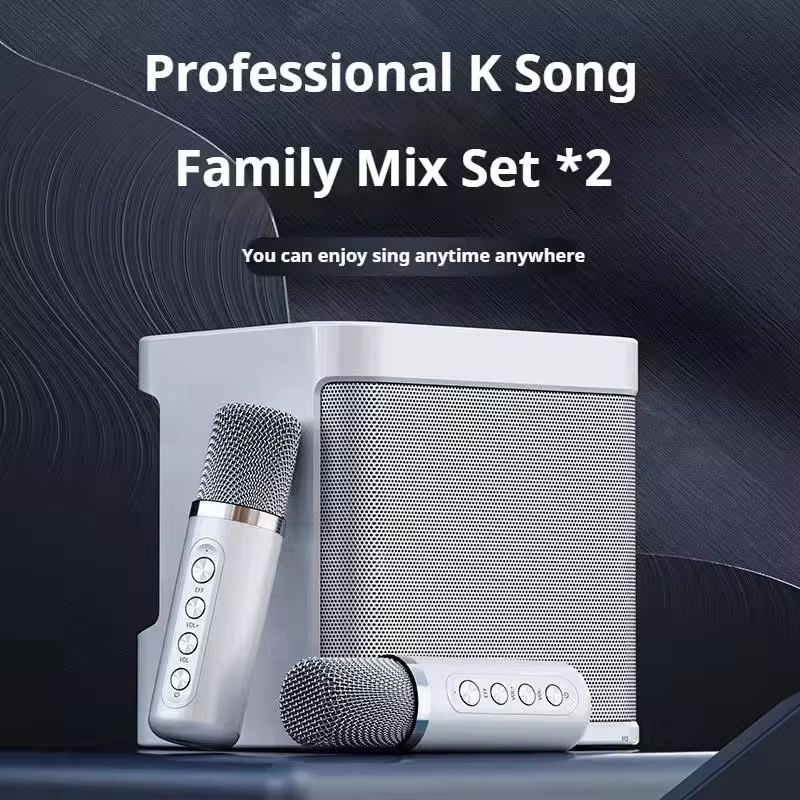 VIKEFON Portable Karaoke Machine with 2 Wireless Microphones – Boombox Speaker with Voice Changer, AUX, TF & USB Support
