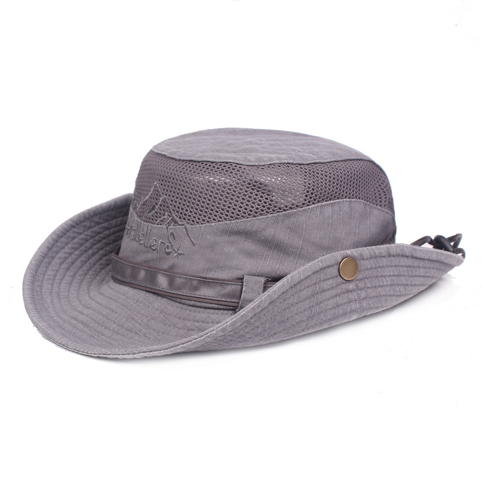 Summer Panama Style Mesh Bucket Hat, Men's Breathable Design, Perfect for Hiking, Fishing, Beach Sun Protection