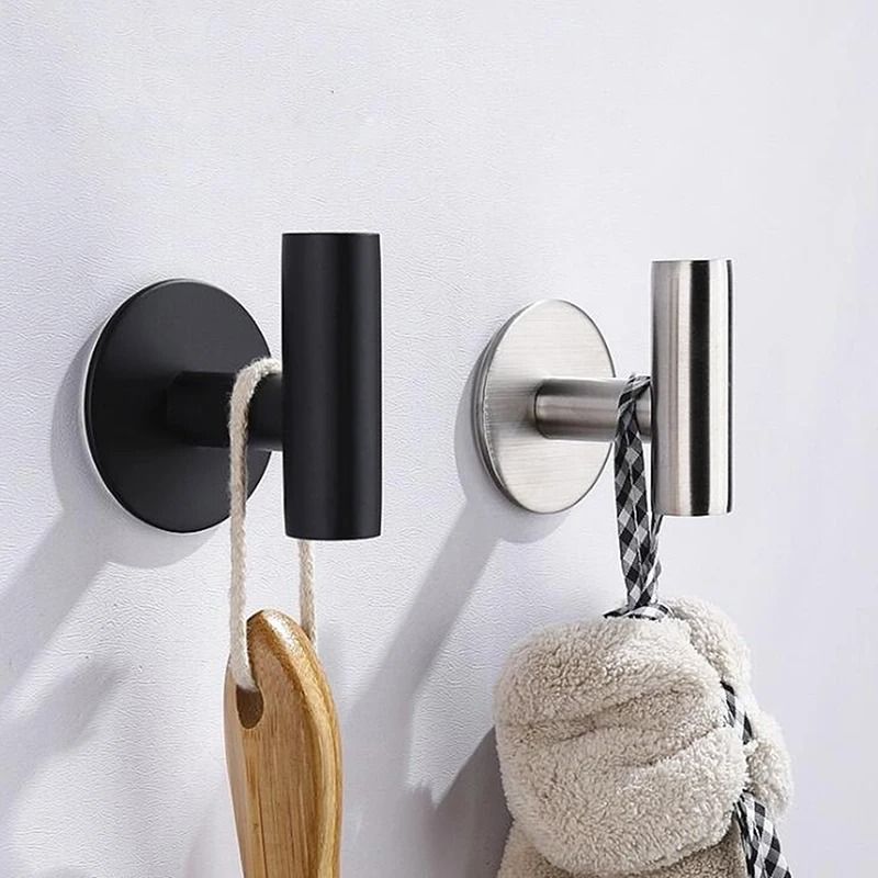 Aluminum Alloy Robe Hook Self Adhesive Rustproof Wall Coat Rack