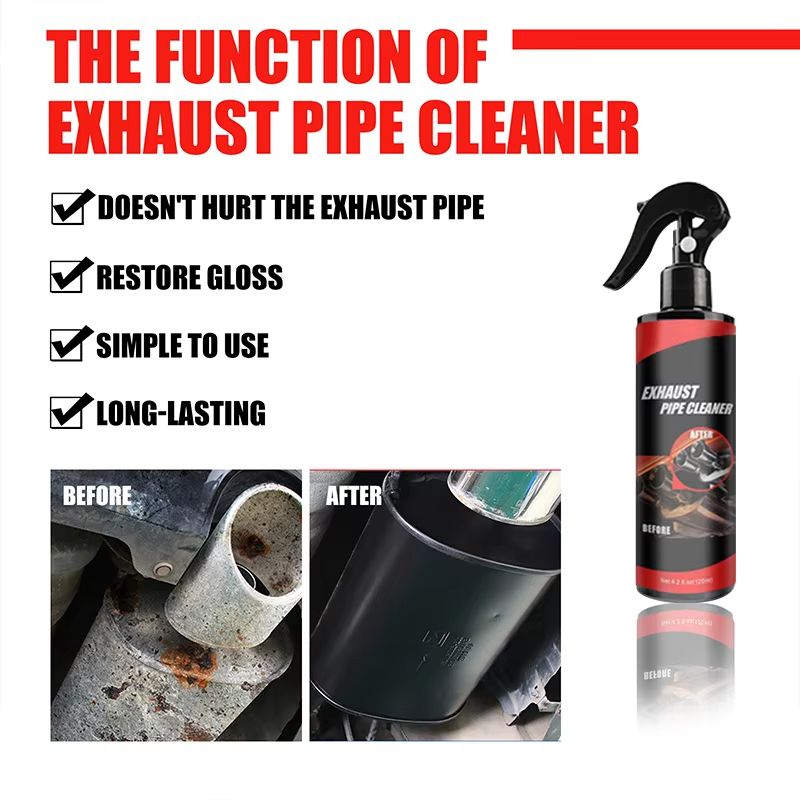 SEAMETAL Exhaust Pipe Cleaner Kit Car Rust Remover and Stainless Steel Polish with Brush and Gloves