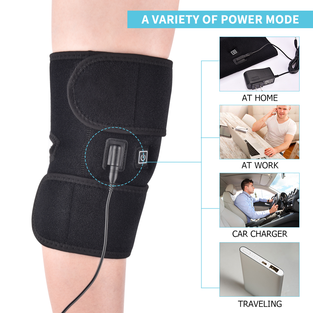 Heated Knee Support for Men, USB Knee Warmers, Portable Knee Brace Wrap, Leg Heating Pad for Office and Outdoors