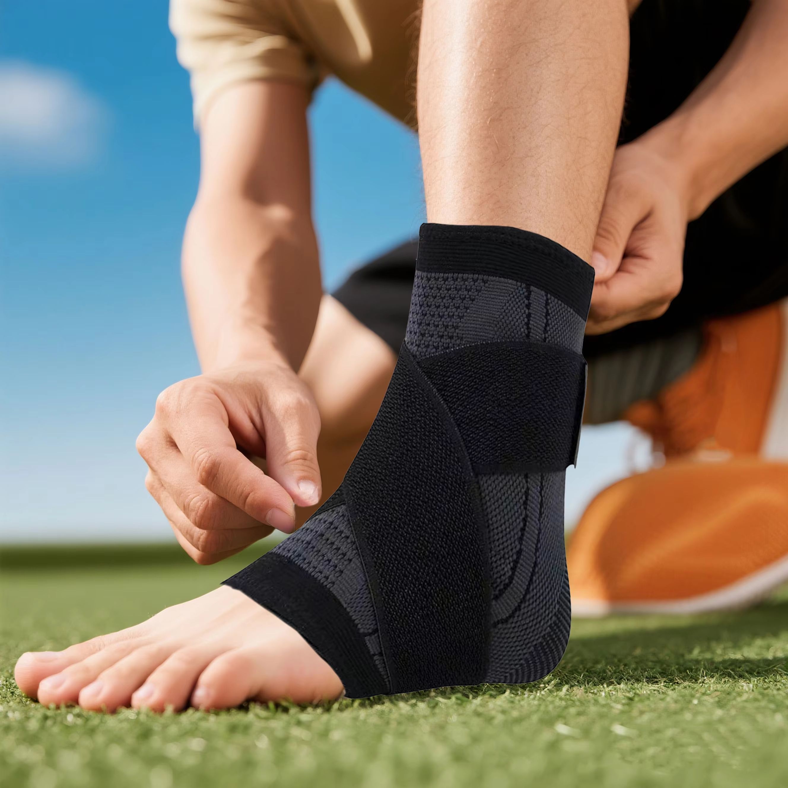 High-Elastic Knitted Pressurized Ankle Protector Sleeve for Sports