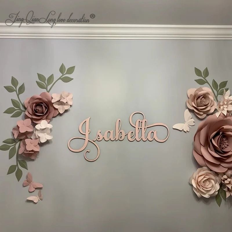 Custom Wooden Name Sign Personalized Nursery Wall Decor Baby Name Sign