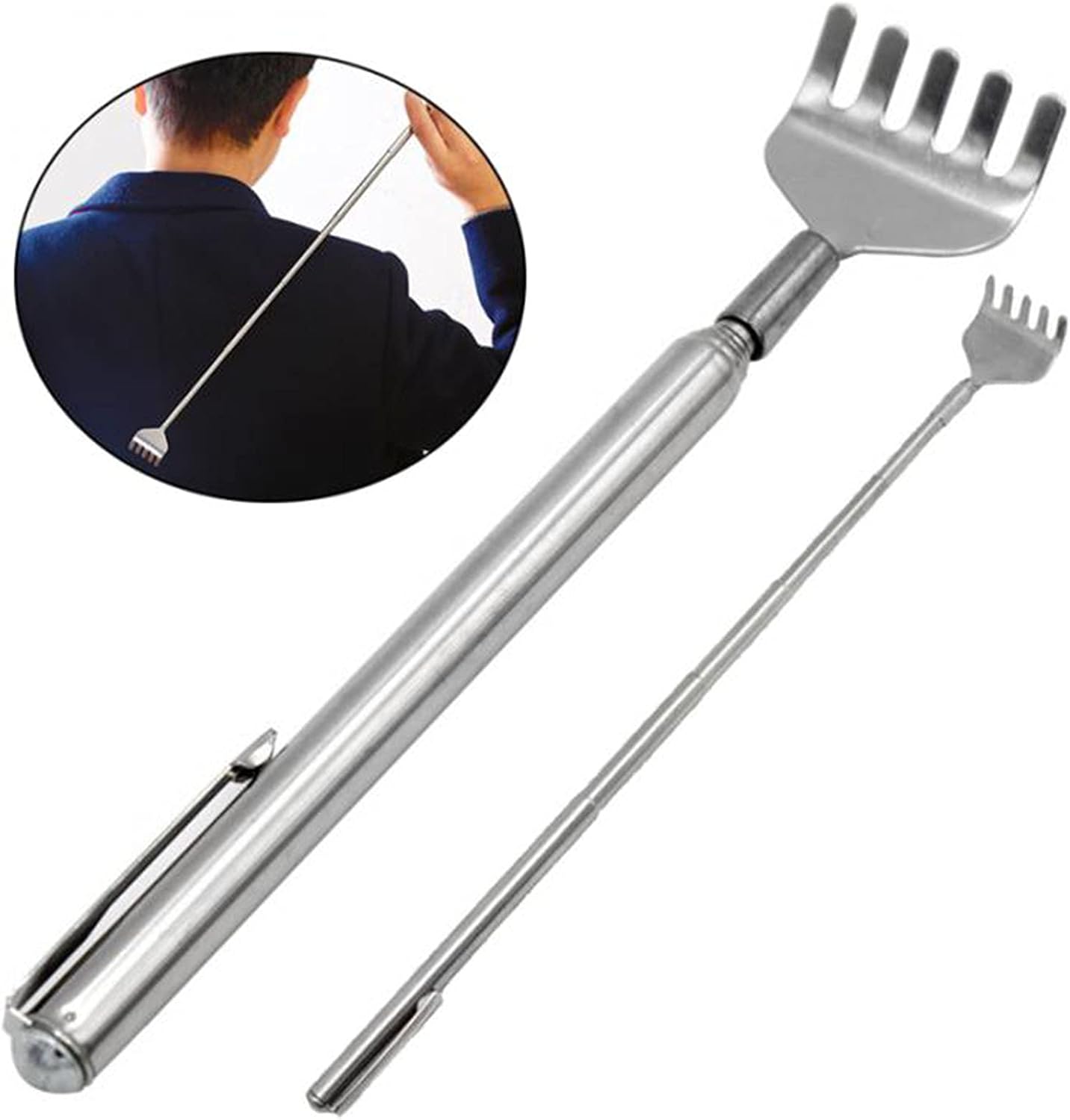 Flex Reach Telescopic Back Scratcher Portable extendable back scratcher with stainless steel comfort grip