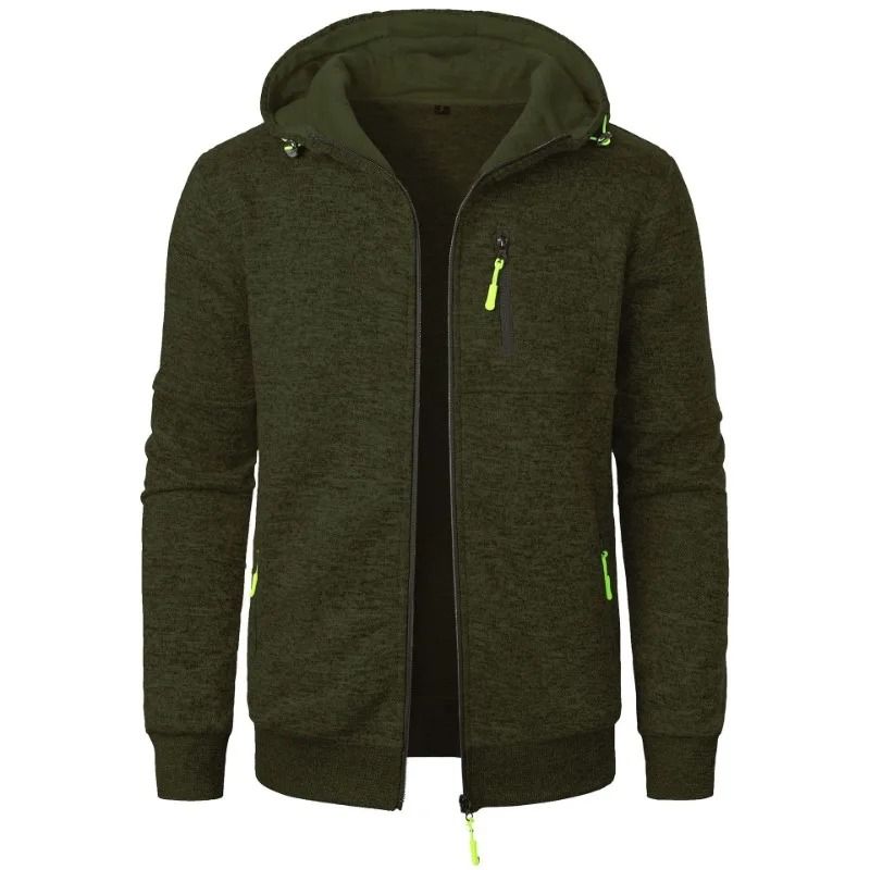 Mens Hooded Zipper Sweatshirt Jacket Winter Warm Streetwear