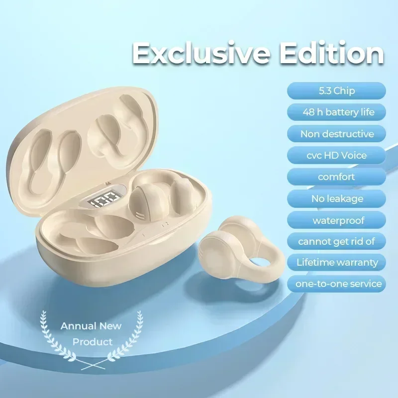 Wireless Bluetooth Earbuds with Noise Reduction Mic and LED Power Display