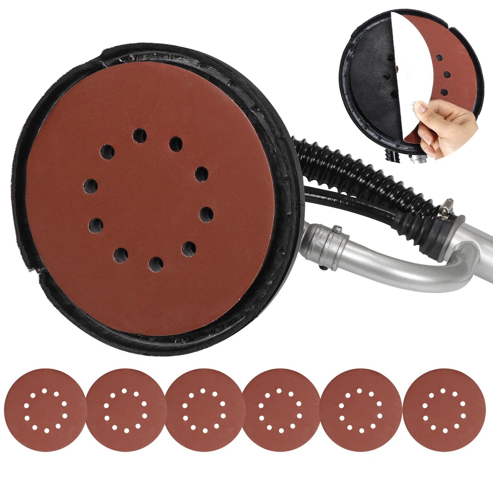 Heavy Duty Electric Drywall Sander with 6 Speed Control & Sanding Pads