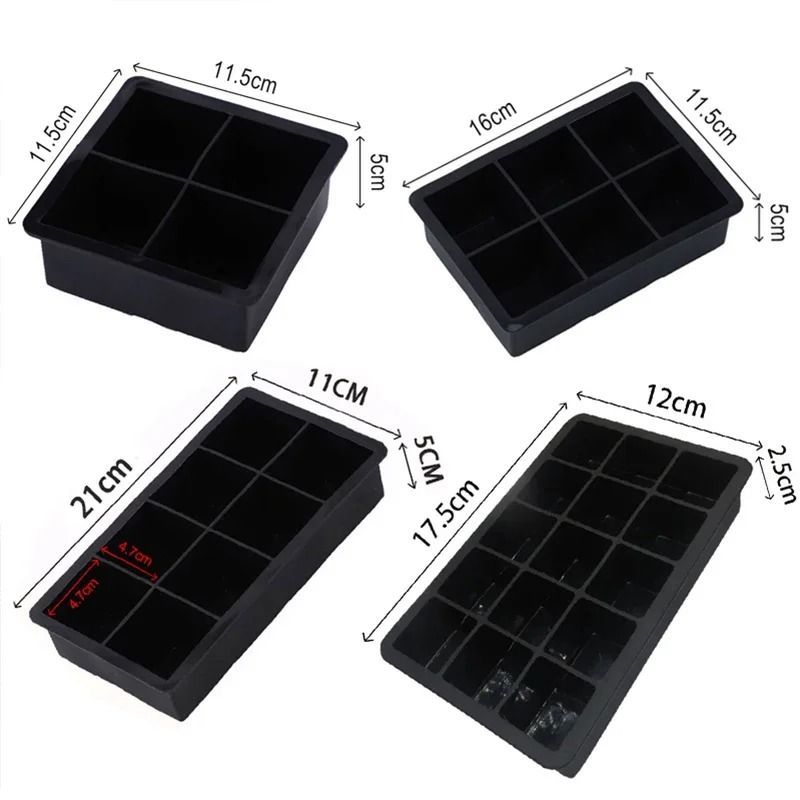 Silicone Ice Cube Molds Reusable Cocktail Freezer Tray