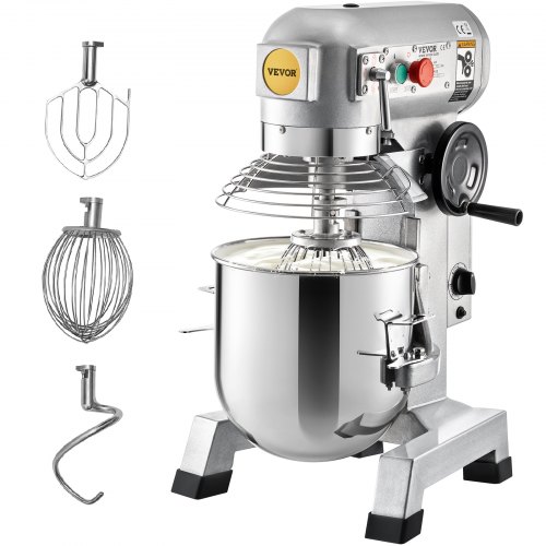 10Qt Commercial Mixer, 850W Heavy-Duty Stand Mixer with Stainless Steel Bowl, 3 Speeds & Dough Hook