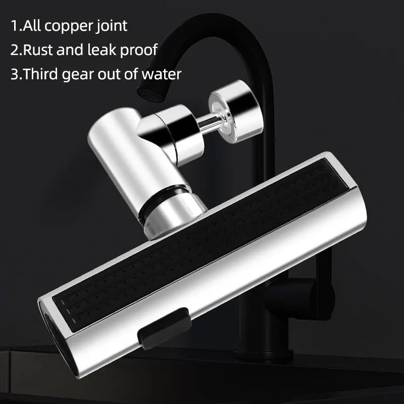 Waterfall 4-Mode kitchen faucet extender with 360° Rotating Boosted Flow Nozzle