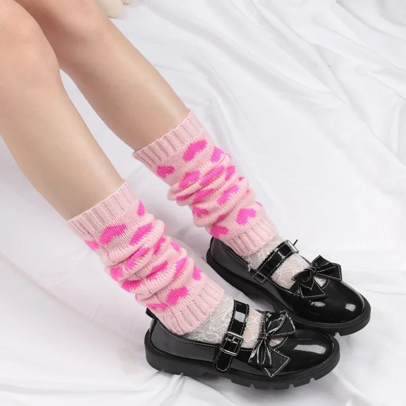 Y2K Heart Motif Japanese Lolita Leg Warmers