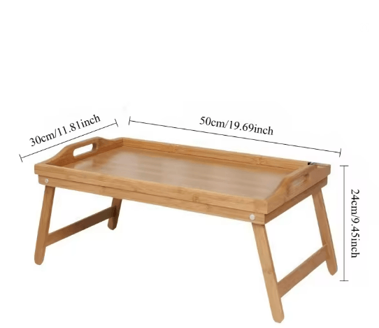 Foldable Bed Tray Table with Adjustable Laptop Stand and Breakfast Surface