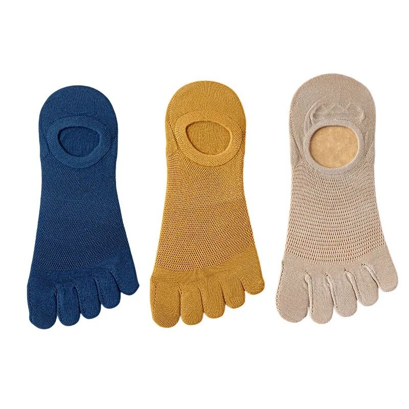 3 Pairs Mens Breathable Toe Socks Casual Finger Boat Socks
