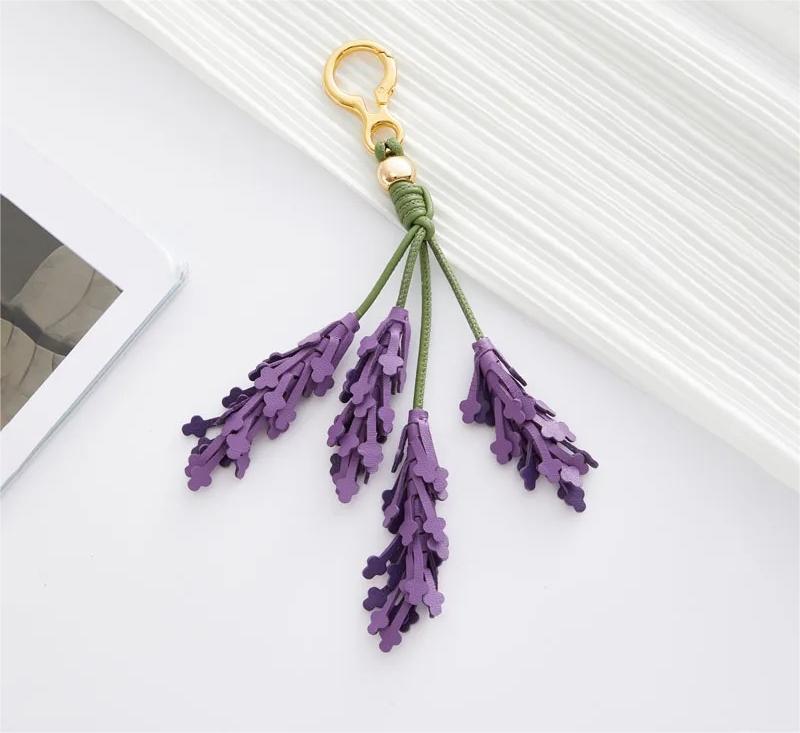 Leather Flower Bag Charm