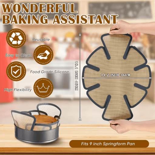 Reusable Silicone Bread Pan Liner Non Stick Baking Mat with Safety Edge and Handle