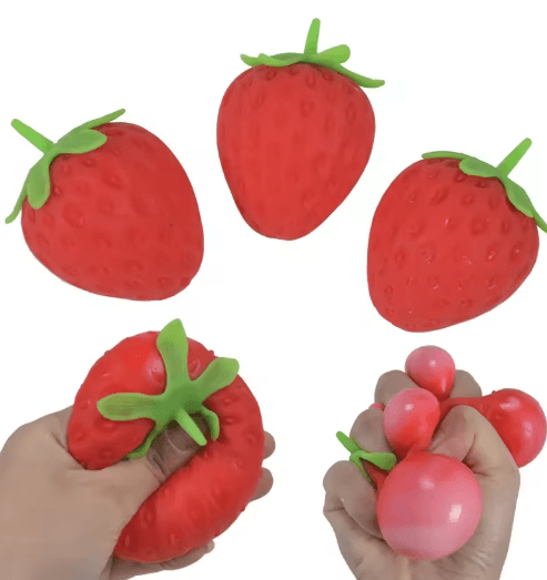 Strawberry Squishy Stress Ball soft Sensory Squeeze Toy for Kids & Adults