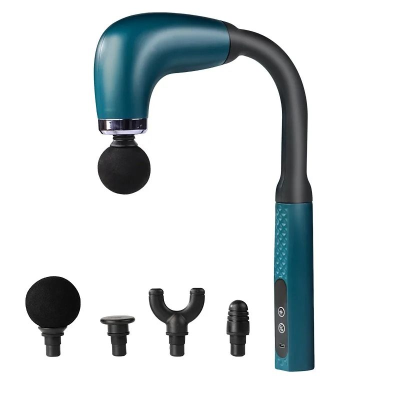 Rechargeable Fascia Gun with Long Handle Deep Tissue Massage Gun for Back and Neck