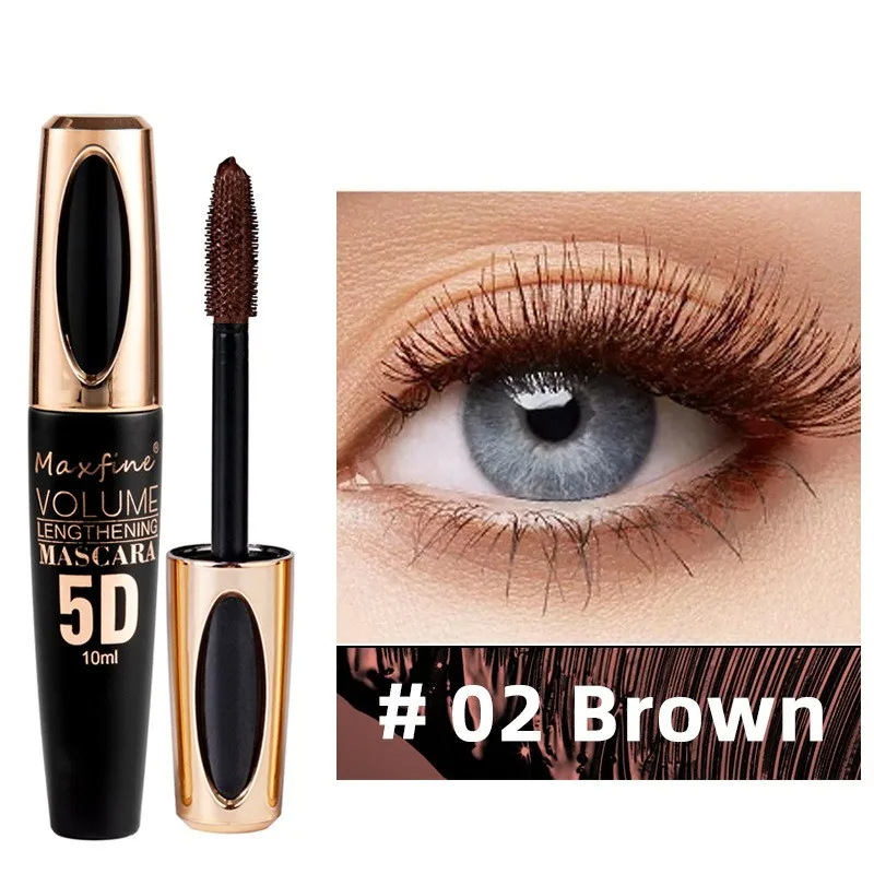5D Silk Mascara with Big Eyes Silicone Brush Head Multi-coloured Priming Waterproof Mascara Long Lasting