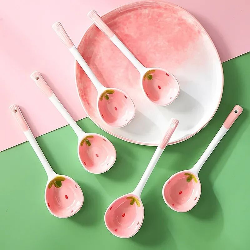 Strawberry Ceramic Soup Spoon
