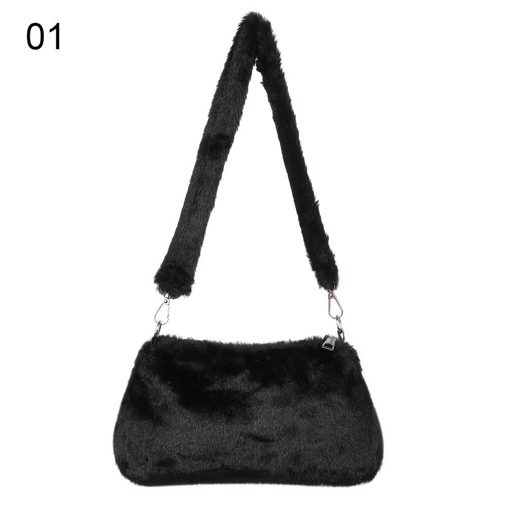 Autumn Winter Women's Shoulder Bag, Animal Print Leopard Plush, Messenger Crossbody Underarm Bag