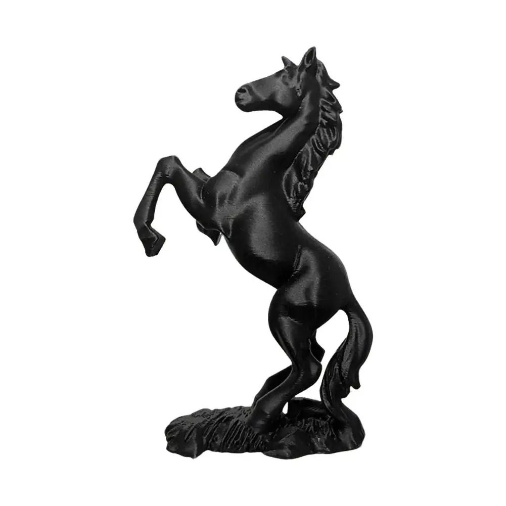 Rosewood Carved Horse Statue Feng Shui Lucky Zodiac Desk Decor