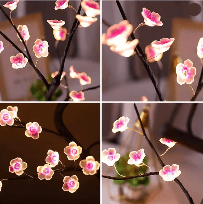 Cherry Blossom Bonsai LED Tree Night Light USB Touch Table Lamp