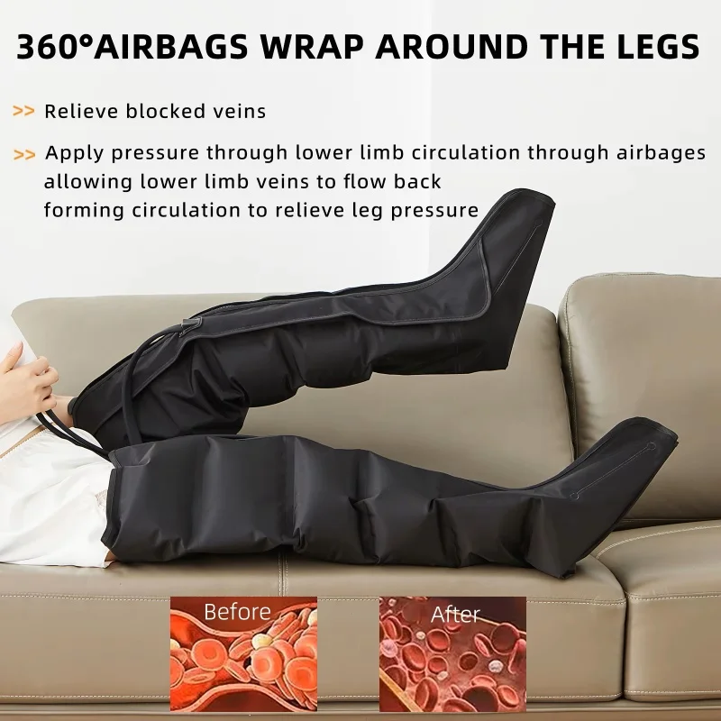 Foot Massage Boots, Air Pressure Leg Massager, Kneading Calf Deep Relaxation with Remote Control