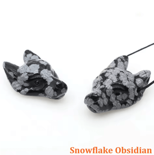 SpiritWolf Crystal Wolf Head Pendant – Hand-Carved Gemstone Necklace Charm