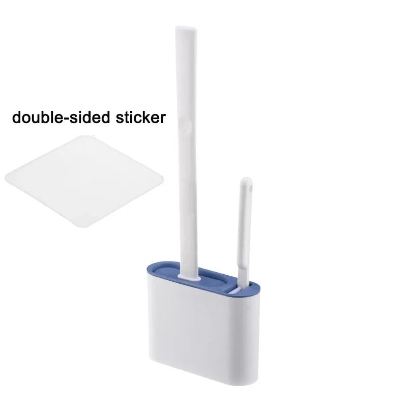 Silicone Soft Bristle Toilet Cleaning Brush With Wall Mounted Base