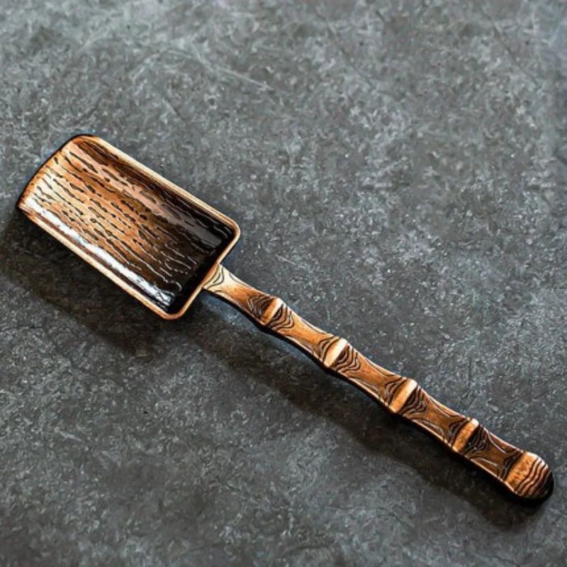 CloudElegance Alloy Tea Spoon – Retro Auspicious Cloud Kung Fu Tea Shovel Tool
