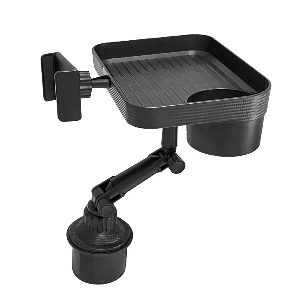 Adjustable Car Cup & Phone Holder Tray with Rotation